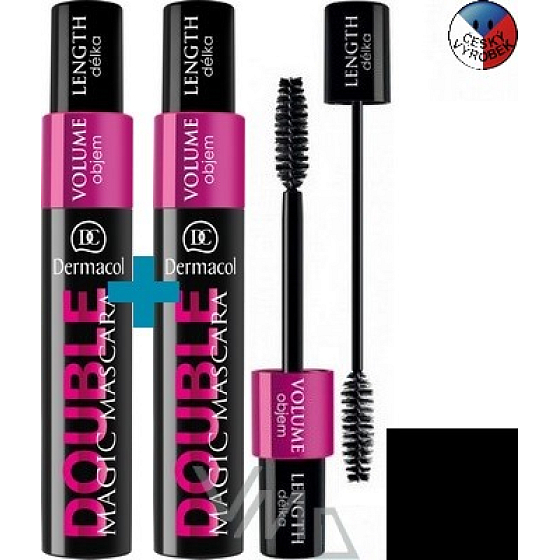 Dermacol Double Magic riasenka 1 + 1 kus, 2 x 7,5 ml čierna