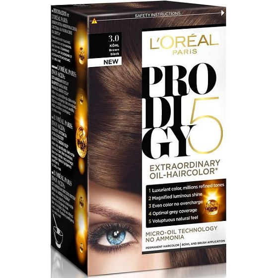 Loreal Paris Prodigy 5 farba na vlasy 3.0 hnedočierna