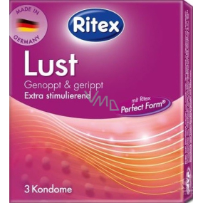 Ritex Lust kondóm vrúbkovaný 3 kusy