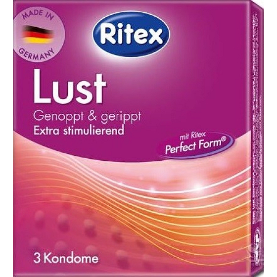Ritex Lust kondóm vrúbkovaný 3 kusy