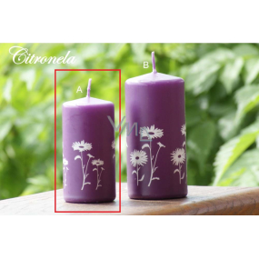 Lima Citronela sviečka proti komárom s vôňou kvetov fialový valec 50 x 100 mm