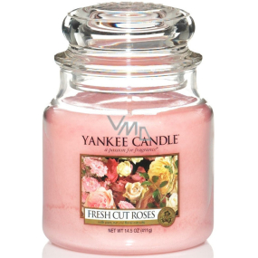 Yankee Candle Fresh Cut Roses - Čerstvo narezané ruža vonná sviečka Classic strednej sklo 411 g