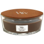 Woodwick Amber & Incense - Ambra a kadidlo vonná sviečka s dreveným širokým knôtom a viečkom sklo loď 453 g