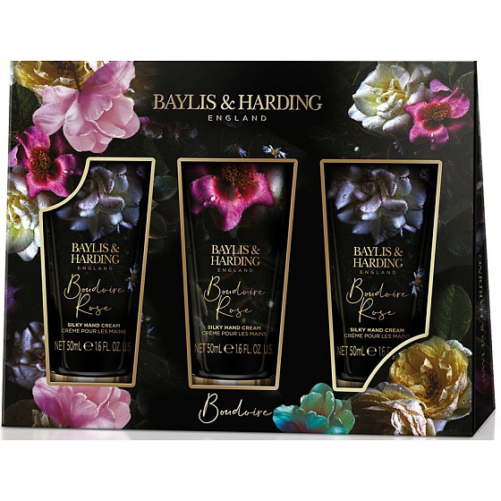 Baylis & Harding Boudoire Rose krém na ruky 3 x 50 ml, kozmetická sada pre ženy