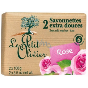 Le Petit Olivier Ruža extra jemné toaletné mydlo s prírodnými extraktmi 2 x 100 g