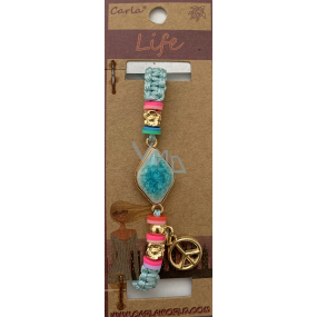 Albi Jewellery pletený náramok Square blue, Hippies peace symbol 1 kus