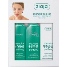 Ziaja Manuka Tree Purifying pleťový tonik 200 ml + umývací gél 200 ml + denný krém 50 ml, kozmetická sada