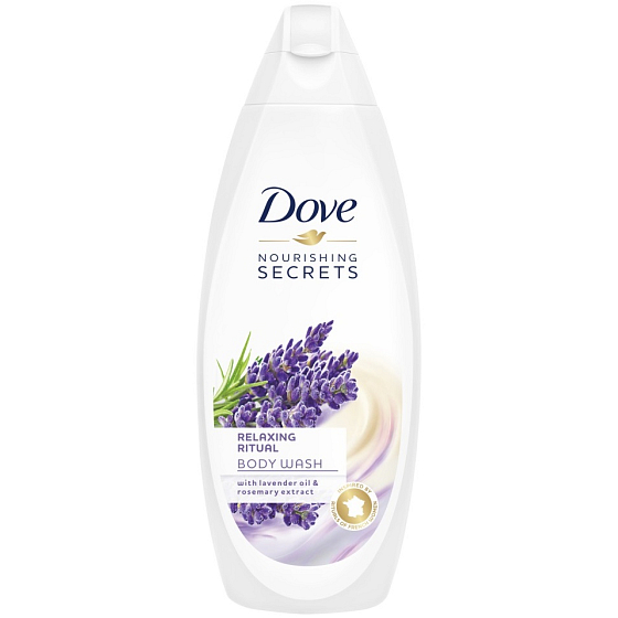 Dove Nourishing Secrets Upokojujúci Rituál sprchový gél s levanduľovým olejom a extraktom z rozmarínu 250 ml