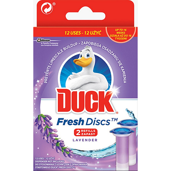 Duck Fresh Discs Levanduľa WC gél pre hygienickú čistotu a sviežosť Vašej toalety 2 x 36 ml