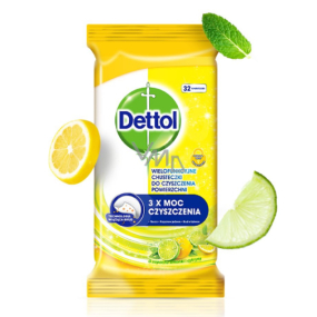 Dettol Citron & Limetka antibakteriálne obrúsky na povrchy 32 kusov
