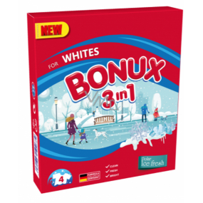 Bonux White Polar Ice Fresh 3v1 prací prášok na bielu bielizeň 4 dávky 300 g