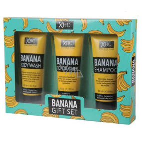 Xpel Banana vyživujúci šampón na vlasy 100 ml + kondicioner na vlasy 100 ml + sprchový gél 100 ml, kozmetická sada