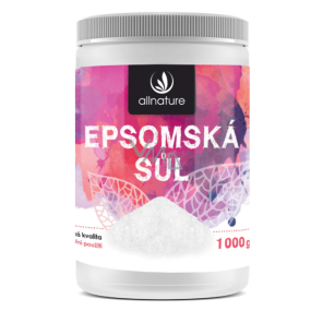Allnature Epsomská soľ Horčík, síran do kúpeľa uvoľňuje svaly, odbúrava stres, detoxikuje organizmus 1000 g
