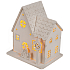 Ditipo Drevený domček s LED svetlom biely 11 x 11 cm