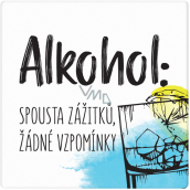 Albi Keramický podtácek Alkohol: veľa zážitkov, žiadne spomienky 10,7 x 10,7 x 0,6 cm