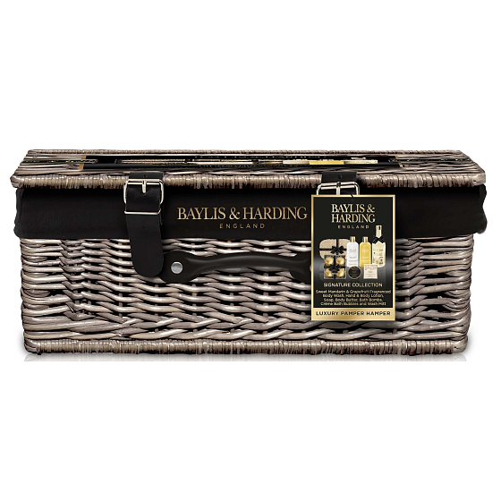 Baylis & Harding Mandarínka a grapefruit Pena do kúpeľa 750 ml + sprchový gél 300 ml + telové mlieko 300 ml + telové maslo 100 ml + tuhé mydlo 100 g + pena do kúpeľa 4 x 120 g + hubka do kúpeľa, kozmetická sada pre ženy