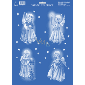 Arch Vianočná nálepka, okenná fólia bez lepidla Angel 35 x 25 cm