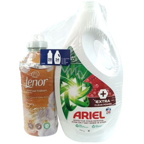 Univerzálny prací gél Ariel Extra Clean Power 34 dávok + zmäkčovadlo Lenor Vanilla Orchid & Golden Amber 28 dávok, duopack