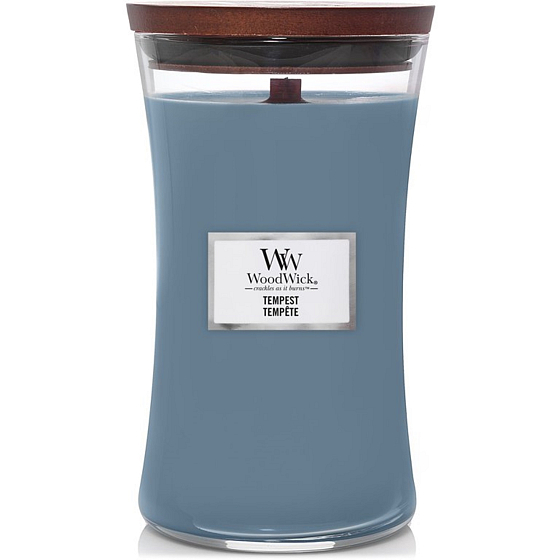 WoodWick Tempest - sviečka s dreveným knôtom a skleneným viečkom veľká 609 g