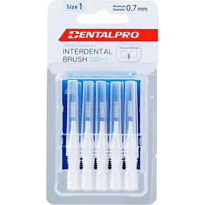 DentalPro medzizubný kartáčik rovný 0,7 mm biely, 10 kusov