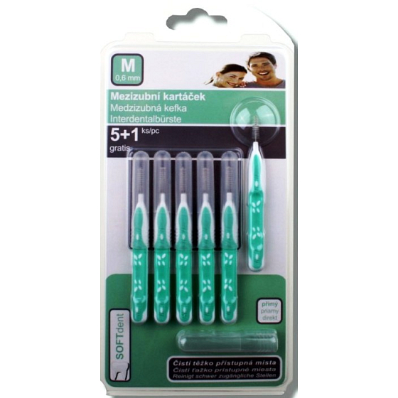 Soft Dent medzizubná kefka priamy M 0,6 mm 6 kusov