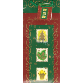 Nekupto Darčeková papierová taška na fľašu 36 x 12 x 8 cm Merry Christmas 1 kus ALH