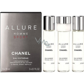 Chanel Allure Homme Sport Eau Extréme toaletná voda náhradná náplň pre mužov 3 x 20 ml