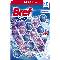 Bref WC Power Aktiv Levanduľa, WC guľôčky, 3 × 50 g