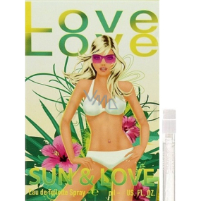Love Love Sun & Love toaletná voda pre ženy 1,6 ml s rozprašovačom, vialka