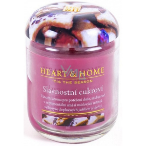 Heart & Home Slávnostné cukrovinky Sójová vonná sviečka veľká horí až 70 hodín 310 g