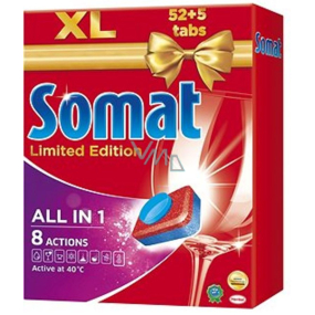 Somat All In 1 8 Actions tablety do umývačky neobsahuje fosfáty, obohatené o silu kyseliny citrónovej 52 + 5 kusov