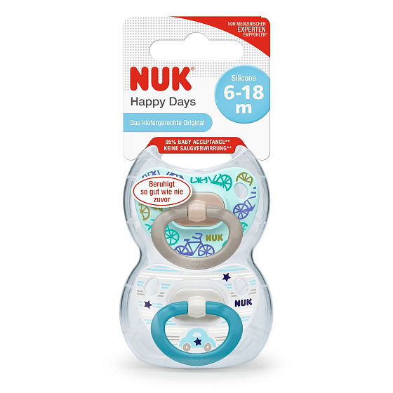 Nuk Classic Happy Days silikónové cumlík 6-18 mesiacov Box