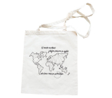Bohemia Gifts Plátená taška s potlačou Mapa sveta 42 x 38 cm