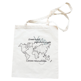 Bohemia Gifts Plátená taška s potlačou Mapa sveta 42 x 38 cm