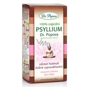 Dr. Popov Psyllium 100% originálne, rozpustná vláknina podporuje metabolizmus tukov, navodzuje pocit sýtosti 100 g
