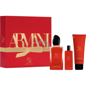 Giorgio Armani Sie Passione Intense toaletná voda pre ženy 100 ml + telové mlieko 75 ml + toaletná voda 15 ml, darčeková sada