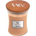 Woodwick Golden Milk - Zlaté mlieko vonná sviečka s dreveným knôtom a viečkom sklo stredná 275 g