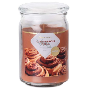 Emocio Cinnamon Roll - Sviečka s vôňou škorice a skleneným viečkom 453 g 93 x 142 mm