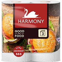 Harmony Good For Food Burger 3vrstvé papierové utierky 16,5 m, 2 role