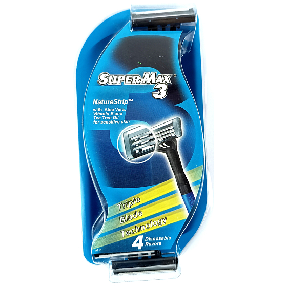 Super-Max 3 Nature Strip jednorazový holiaci strojček s 3 čepieľkami 4 kusy pre mužov