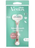 Gillette Venus Deluxe Smooth Sensitive Rosegold holiaci strojček s 3 čepieľkami + náhradná hlavica 1 kus pre ženy