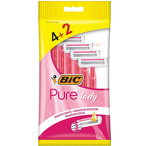 BIC PURE LADY PINK JEDNORÁZOVÝ HOLIACI STROJČEK (4+2) 3823