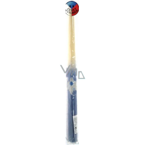 Kónická sviečka pastelovo modrá s kvetom 31 cm 1 kus