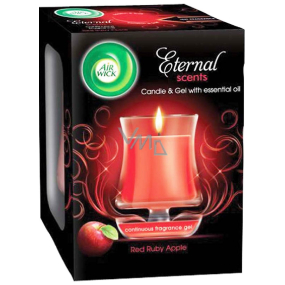 Air Wick Eternal Scents Rubínovo červené jablká vonná sviečka v skle 130 g
