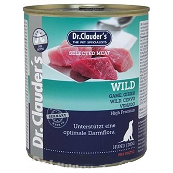Dr. Clauders Wild Zverina kompletné krmivo 96% mäsa pre dospelých psov 800 g