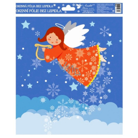 Okenná fólia bez lepidla happy angels color 4. Oranžový anjel 29,5 x 24 cm