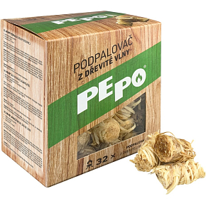PE-PO podpalovač z drevnej vlny 32 podpaľov PE-PO podpalovač z drevnej vlny 32 podpaľov