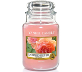 Yankee Candle Sun Drenched Apricot Rose - vyšúchaný marhuľová ruža vonná sviečka Classic veľká sklo 623 g