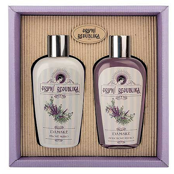 Bohemia Gifts Prvá republika Levanduľa telové mlieko 200 ml + sprchový gél 200 ml, kozmetická sada