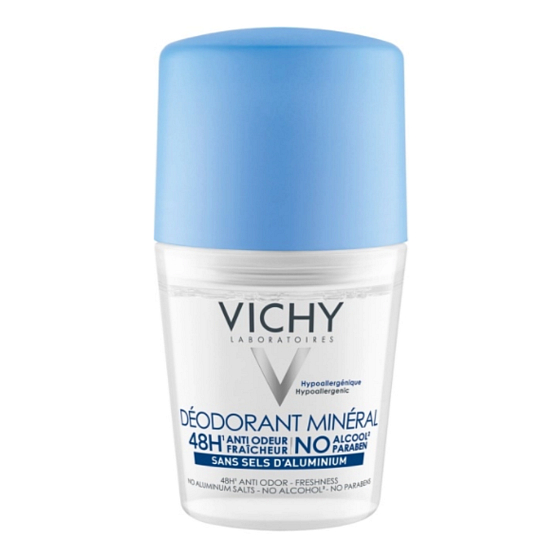 Vichy Mineral 48h deodorant antiperspirant roll-on bez alkoholu pre unisex 50 ml